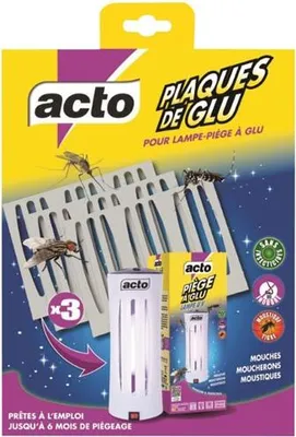 Image de Plaque De Glu Pour Lampe Piège à Glu X3 - Acto