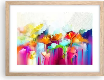 Produktbild von Gerahmtes Poster - Rahmen in heller Eiche - Blumen Wiese Sommer - 40x30 cm - Wand Bild - Wanddeko - Wandbilder - Wandposter - Bilderrahmen - Bilder - Kunstdruck - Wandbild - P2NAA40x30-4095