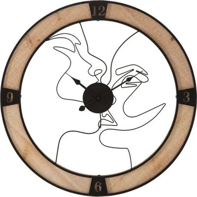Produktbild von Mauro Ferretti Wanduhr, Paar, Ø 60 x 3 cm, schwarz, naturbelassen