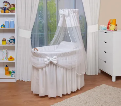 Produktbild von WALDIN Baby Stubenwagen-Set mit Ausstattung, XXL, Bollerwagen,komplett,weiß/weiß