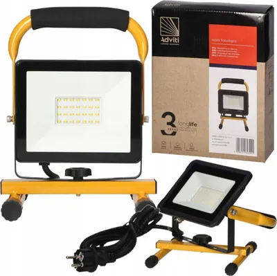 Zdjęcie produktu dla ORNO | Reflektor LED 50W - Czarny/Żółty - IP65 - Przenośny - Energooszczędny - 4000K