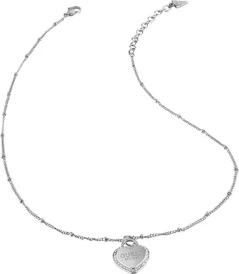 Produktbild von Damen Silber Guess Herz Halskette 45cm
