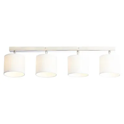 Produktbild von BRILLIANT Lampe Sandra Spotbalken 4flg chrom/weiß | 4x QT14, G9, 40W, geeignet für Stiftsockellampen (nicht enthalten) | Köpfe schwenkbar