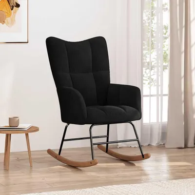 Produktbild von vidaXL Schaukelstuhl Schwarz Samt