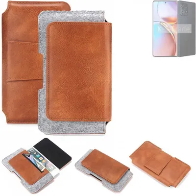 Produktbild von K-S-Trade Handyhülle Schutzhülle kompatibel mit Motorola Edge 2023 Gürteltasche Holster Gürtel Tasche Smartphone Tasche Handy Hülle Polyurethan+ Filz,