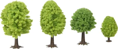 Produktbild von NOCH® Laubbäume, realistische Modellbau Bäume, 10 Stück, 5-9 cm, perfekte Ergänzung für H0 und TT