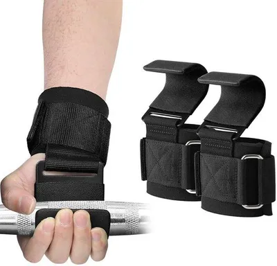 Produktbild von Dailygoods - Schwerlast-Hebehaken, rutschfeste Gummi-beschichtete Griffe, Neopren gepolsterte Handgelenkstütze, für Deadlifts, Kraftheben, Pull-ups und Krafttraining - Fitnessgurte für Frauen und