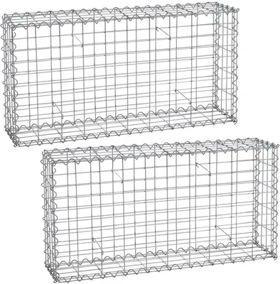 Produktbild von Gabione Spiralgabione Steinkorb 100x50x20 cm 2er Set  Draht Wand Gitter Metall