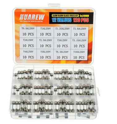 Productafbeelding van Set van 120 Stuks 5x20mm Glaszekeringen