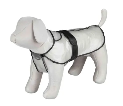 Produktbild von TRIXIE Regenmantel Tarbes, XS: 30 cm, transparent / schwarze Paspeln