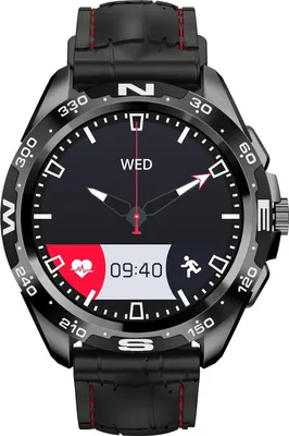 Produktbild von Smartwatch Herren, Sportuhr, mit Anruffunktion, IP67, wasserdicht Herzfrequenz, mit Lederarmband, Musik-Player für Android iOS