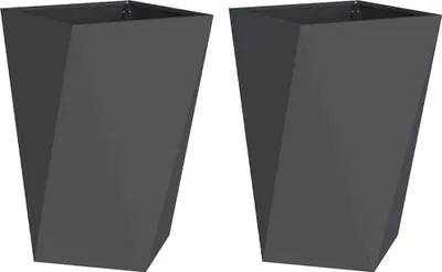 Produktbild von vidaXL Pflanzkübel 2 pcs Anthrazit 50 x 50 x 75 cm Stahl