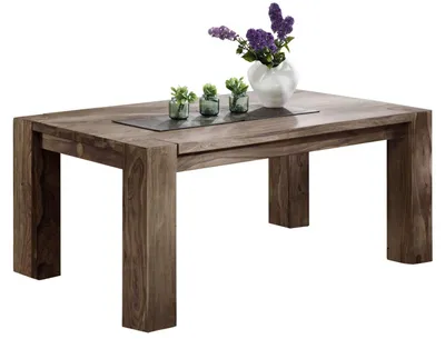 Immagine prodotto di MASSIVMOEBEL24 | tavolo da pranzo in legno di Sheesham / palissandro 240x100x76 grigio scuro oliato NATURE GREY #608