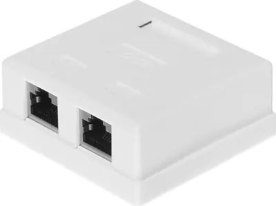 Image de Prise complète en saillie 2 x RJ45 8p8c FTP cat. 6 LSA Netrack