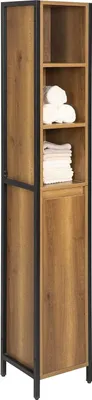 Immagine prodotto di Sobuy Mobiletto a colonna - Mobiletto a colonna - Mobiletto da bagno - Stile industriale - 30 x 28 x 168 cm