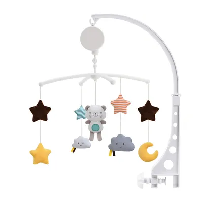 Produktbild von Baby Mobile für Babybetten mit Musik hängenden rotierenden Rasseln für Baby(Waschbär)