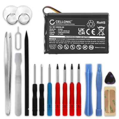 Image de subtel 1x Batterie pour GPS / Navigation Compatible avec Garmin Drive 50LMT, Drive 51 LMT-S, Drive 50, 361-00045-00 - (1100mAh, 3.7V) + kit d'outils 17pcs