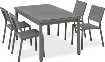 Image de Ensemble repas de jardin 4 places en aluminium