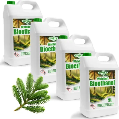 Zdjęcie produktu dla Bioetanol 96,6% 20L | Bioalkohol Zapach Leśny 96,6% 4x5L | Bioetanol do kominka, kominek stołowy, kominek na bioetanol | Bioetanol Zapach Leśny | Czyste spalanie