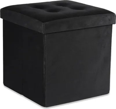 Obrázek produktu pro Skládací puf Ravello L s knoflíky - 38x38x38cm sametově černý