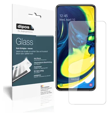 Produktbild von 1x Schutzfolie für Samsung Galaxy A80 - Anti-Shock 9H Folie dipos Glass Kunststoffglas