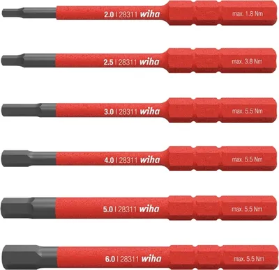 Produktbild von WIHA Wiha Bit Set slimBit electric Sechskant 6-tlg. in Box (42214)