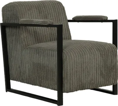 Obrázek produktu pro Happyment Moderní křeslo - Lehátko pro dospělé - Šedé - S polštářem - Lounge křeslo do obývacího pokoje - Moderní a pohodlné