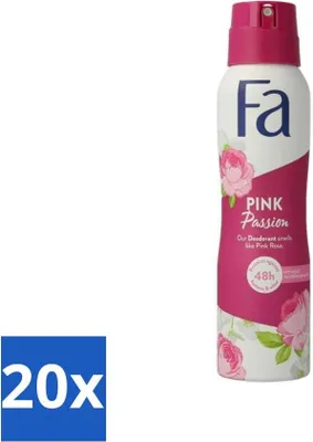 Produktbild von FA - Pink Passion - Deodorantspray - Rosa Rose - 150 ml - Vorteilspack - 20 Stücke