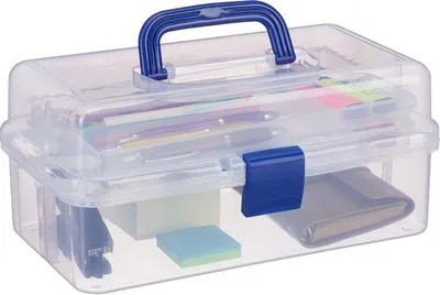 Productafbeelding van Famanu opbergbox met 9 vakken - transparant blauw