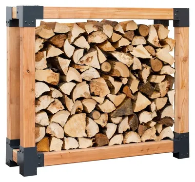 Produktbild von Westmann Lärchenholz Kaminholzregal Michel 2 Außenbereich Natur 138x40x120 cm