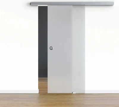 Produktbild von Pertura Glasschiebetür Komplettset Glera Satin 1025x2050 mm inkl.Beschlag Selir Aluminium Edelstahloptik,Griffmuschel