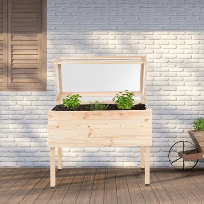 Produktbild von HI Hochbeet mit Abdeckung 135 L Holz