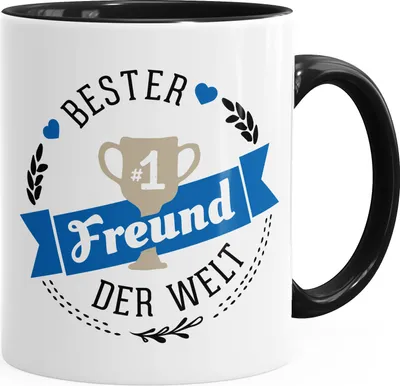 Produktbild von Kaffee-Tasse bester Freund der Welt Geschenk für Freund MoonWorks® schwarz unisize