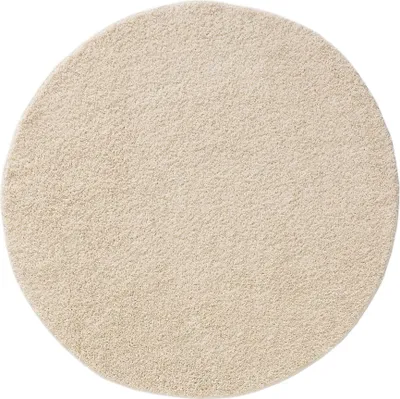 Produktbild von benuta Teppich Wohnzimmer Soho Creme ø 200 cm rund Hochflorteppich Wohnzimmerteppich Rutschfest Flauschig Plüsch Shaggy Weich