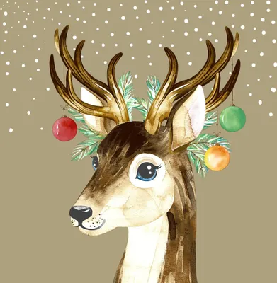 Produktbild von RP 20 Servietten Deer Baubles - Geschmückter Hirsch 33x33cm