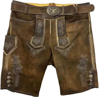 Produktbild von MADDOX Kurze Lederhose "Rolli" mit Gürtel | Antik Nuss Größe: 62