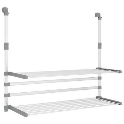 Zdjęcie produktu dla Suszarka balkonowa na pranie, 89x25x(60-95) cm, aluminium