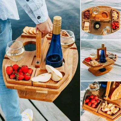 Produktbild von Mini Outdoor Klappbarer Picknicktisch Hölzerner Weintisch