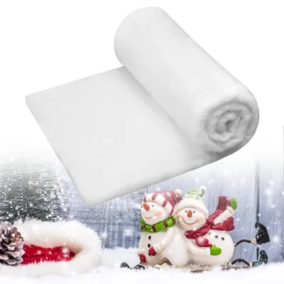 Schneedecke 150 x 40 cm, weiße Kunstschnee-Matte für Weihnachtsdekoration