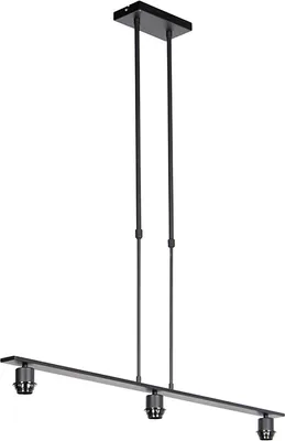 Produktbild von QAZQA - Modern Hängelampe I Pendellampe I Pendelleuchte schwarz ohne Schirm - Combi 3-flammig Deluxe I Wohnzimmer I Schlafzimmer - Stahl Länglich - LED geeignet E27