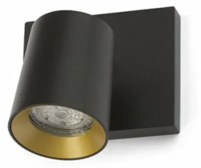 Zdjęcie produktu dla RED - DESIGN RENDL RENDL KENNY I Montaż natynkowy czarny/złoty 230 V GU10 35 W R12914