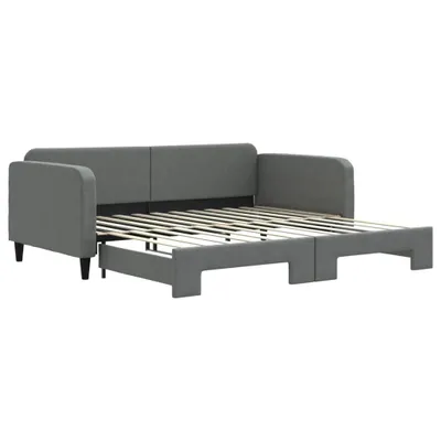 Produktbild von vidaXL Tagesbett Ausziehbar Dunkelgrau 100x200 cm Stoff