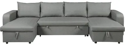 Produktbild von Panorama-Ecksofa mit Stoffbezug "Victor" - 4-Sitzer - Grau