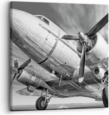 Produktbild von Bild auf Leinwand - Leinwandbild - Einteilig - Flugzeug Retro Flugzeug - 30x30cm - Wand Bild - Wanddeko - Wandbilder - Leinwanddruck - Bilder - Wanddekoration - Leinwand bilder - AC30x30-4952