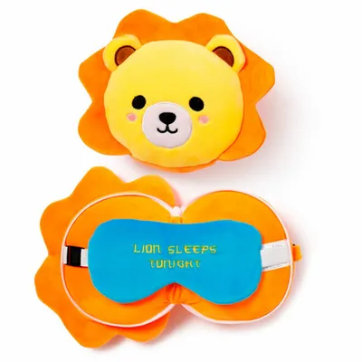 Image de Puckator Poduszka Podróżna Lion z Opaską na Oczy Relaxeazzz Adoramals