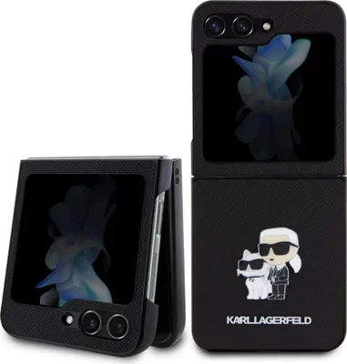 Produktbild von Karl Lagerfeld PolyurethanSaffiano Karl and Choupette NFT Case fr Samsung Galaxy Z Flip 5 schwarz