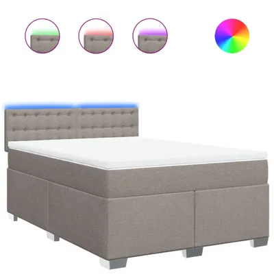 Produktbild von Boxspringbett mit Matratze Taupe 140x190 cm Stoff