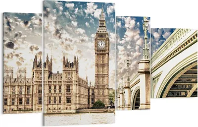Produktbild von Bild auf Leinwand - Leinwandbild - London architektur big ben - 120x70cm - Wand Bild - Wanddeko - Leinwanddruck - Bilder - Kunstdruck - Wanddekoration - Leinwand bilder - Wandkunst - DL120x70-2415