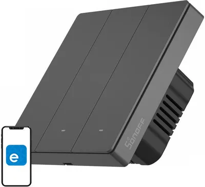 Immagine prodotto di Sonoff M5-3C-86 interruttore elettrico Interruttore intelligente Nero