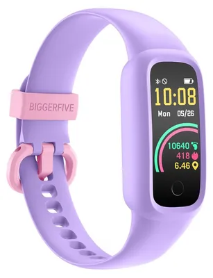 Produktbild von Fitness Tracker Uhr Kinder BIGGERFIVE Vigor 2 L, Schrittzähler, Pulsuhr, Schlafmonitor, Kalorienzähler, IP68 Wasserdicht, Lila